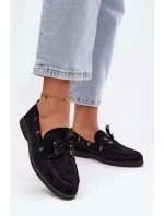 Półbuty Mokasyny Damskie Z Wiązaniem Czarne Calivra Półbuty Mokasyny Damskie Z Wiązaniem Czarne Calivra