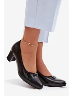 Lodičky na podpatku model 22100861 Černé - VINCEZA