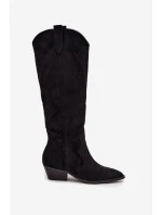 Dámské kovbojky na podpatku – černé model 21848579 - Kesi