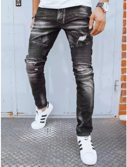 Pánske čierne nohavice FashionStreet UX3815