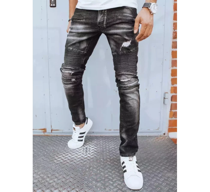 Pánske čierne nohavice FashionStreet UX3815