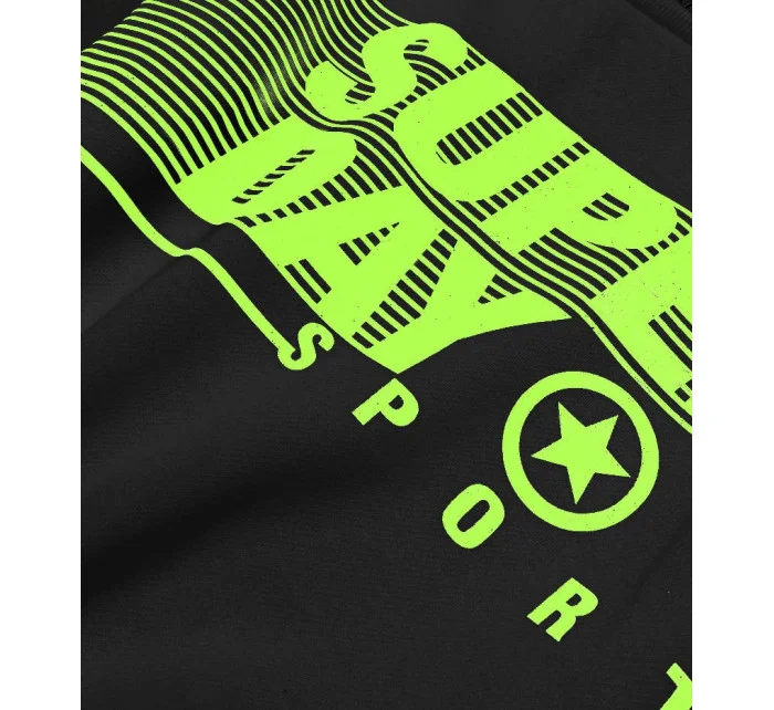 Černá dámská tepláková mikina s potiskem model 17182406 - J.STYLE Černá dámská tepláková mikina s potiskem model 17182406 - J.STYLE