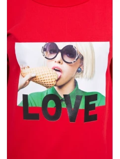 Šaty s milostnou potlačou červené