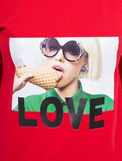 Šaty s model 18744036 potiskem červené - K-Fashion