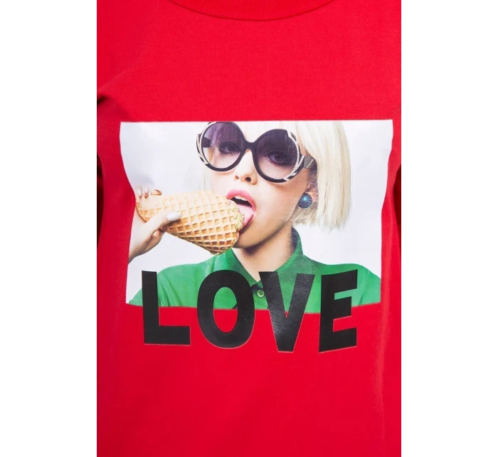 Šaty s milostnou potlačou červené