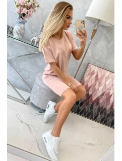 Komplet top+legginsy ciemny pudrowy róż