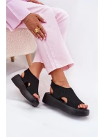 Sandały Damskie Na Platformie Czarne Kavira Sandały Damskie Na Platformie Czarne Kavira