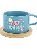 NEJ MÁMA - modrý hrníček makronka 200 ml