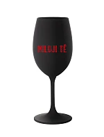 I LOVE YOU - čierny pohár na víno 350 ml