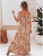 Maxi šaty ve žluté a červené barvě s květy Dstreet model 21990247 - FashionStreet