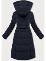 Tmavě modrá dámská zimní bunda s páskem model 21248036 - LHD
