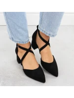 Dámské černé sandály na jehlovém podpatku Sergio model 21905051 - LEONE