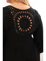 Dámske šaty z viskózy v nadmernej veľkosti so zdobením Azura Black