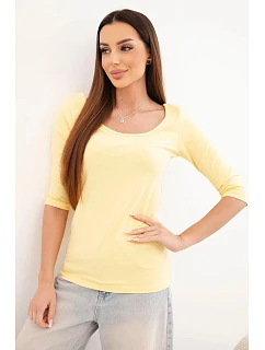 Blúzka s okrúhlym výstrihom žltá