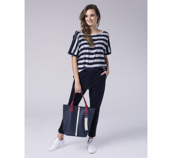 Look Made With Love Nohavice 415 Boyfriend Navy Blue
