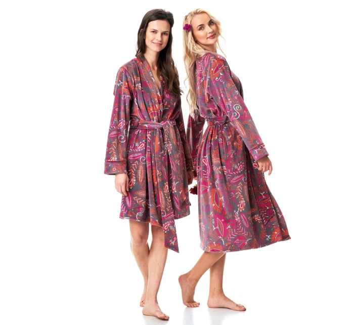 Dámsky župan LGD 782 B23 Grey-pink-red - Kľúč Dámsky župan LGD 782 B23 Grey-pink-red - Kľúč