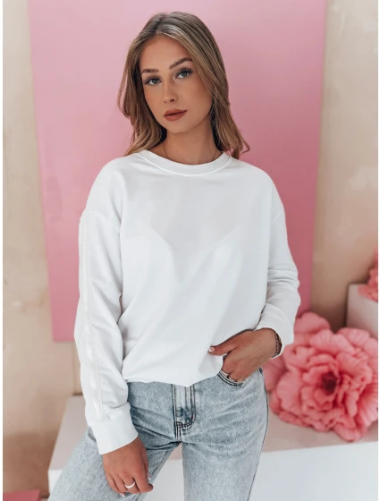 Dámská jednobarevná mikina bílá Dstreet model 21985698 - FashionStreet