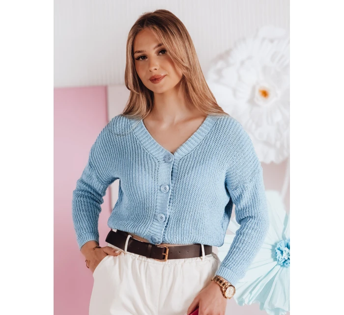 dámský oversize žebrovaný modrý Dstreet model 21986107 - FashionStreet