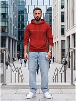 Pánská mikina s kapucí a potiskem ORIGINALS, červená, FashionStreet NX5151BX