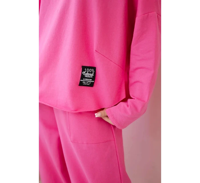 Bavlněná mikina kalhoty set světle růžová Bavlněná mikina kalhoty set světle růžová