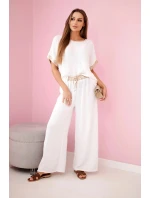 Súprava z viskózy so zlatým lemovaním ecru