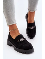 Dámské semišové mokasíny s ozdobou černé model 21651955 - VINCEZA Dámské semišové mokasíny s ozdobou černé model 21651955 - VINCEZA