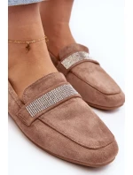 Dámské mokasíny s kamínky Světle hnědá Ralrika Dámské mokasíny s kamínky Světle hnědá Ralrika