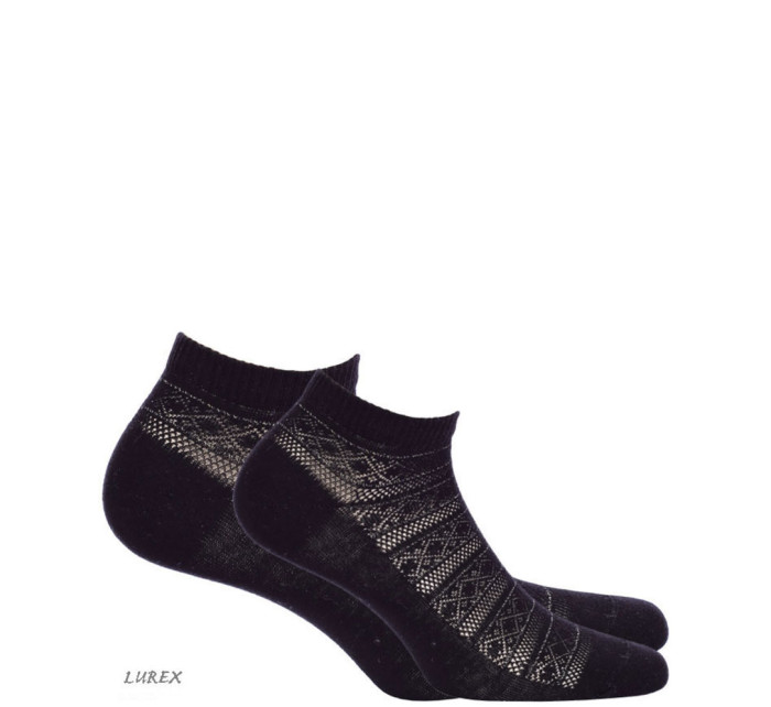 Ažúrové dámske ponožky s lurexom