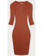 Pruhované šaty v oranžovej farbe (5579-20)