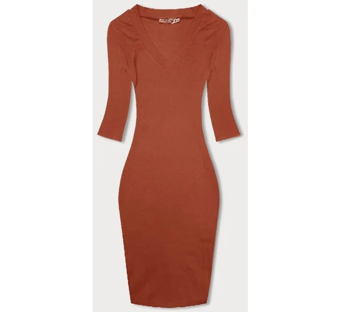 Pruhované šaty v oranžovej farbe (5579-20)