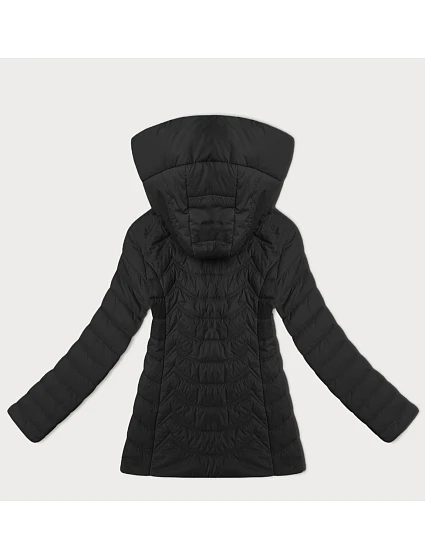 Černá dámská prošívaná bunda s kapucí model 21095890 - J.STYLE Černá dámská prošívaná bunda s kapucí model 21095890 - J.STYLE