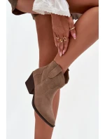 Nazouvací dámské kovbojky z přírodního semiše béžové model 21713721 - Boto Nazouvací dámské kovbojky z přírodního semiše béžové model 21713721 - Boto