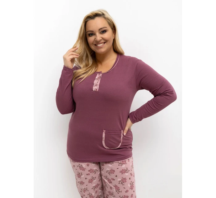 DU PI FP 508.57 tmavoružové pyžamo DU PI FP 508.57 tmavoružové pyžamo