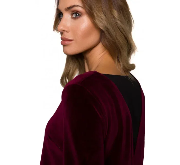 model 15107473 Sametové šaty uvolněného střihu černé - Moe model 15107473 Sametové šaty uvolněného střihu černé - Moe