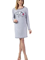 Dámska nočná košeľa 142 Grey Printed - REGINA