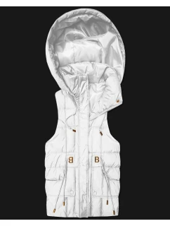 bezrękawnik damski z kapturem Goodlookin biały model 22037952 - S'WEST