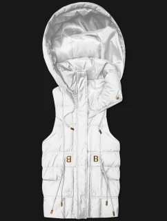 bezrękawnik damski z kapturem Goodlookin biały model 22037952 - S'WEST