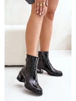 Lakované Boty Na Podpatku Zateplené Černé model 21671864 - S.Barski