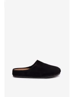 Dámské pantofle z eko semiše černé Kalvess