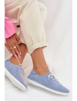 Dámské polobotky z přírodního semiše model 22013889 Modré - S.Barski