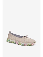 Kožené dámské polobotky model 22100343 Béžové - S.Barski