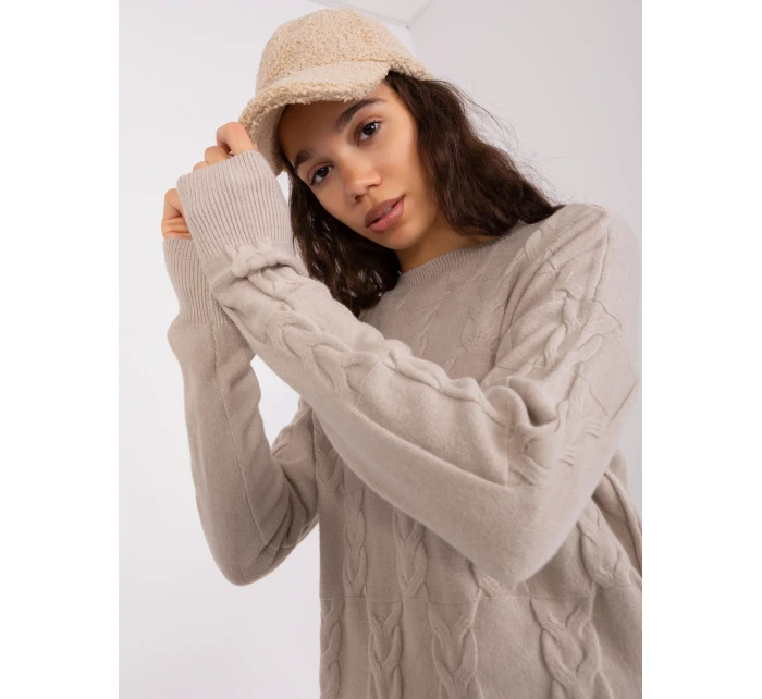 Sweter AT SW model 19040861 beżowy - FPrice Sweter AT SW model 19040861 beżowy - FPrice