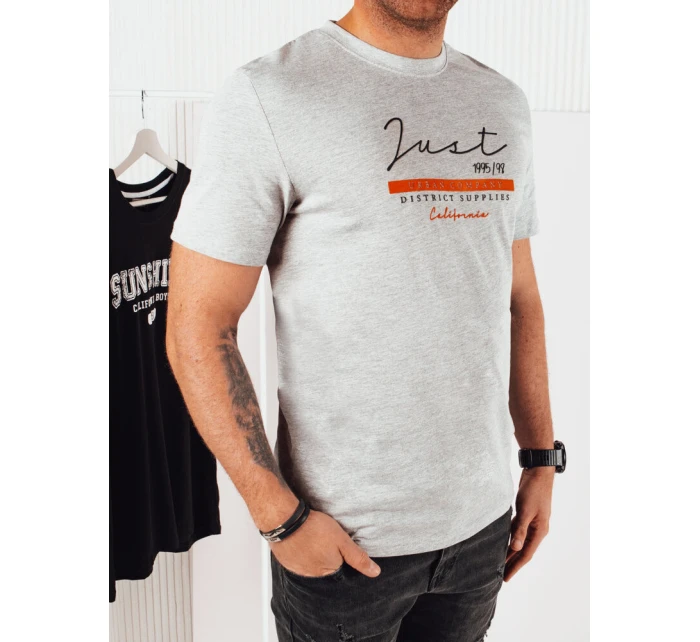 Pánské šedé tričko s potiskem Dstreet model 21973838 - FashionStreet