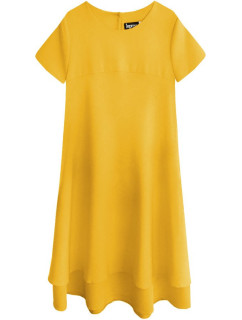 Žlté trapézové šaty (436ART)
