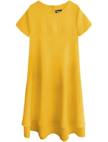 Žlté trapézové šaty (436ART)