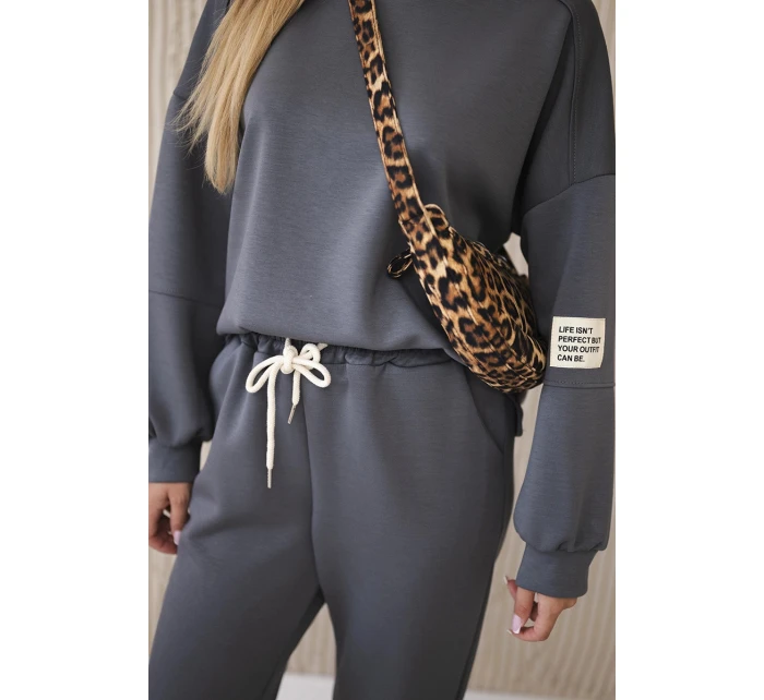 Súprava tepláky + nohavice butter fabric graphite Súprava tepláky + nohavice butter fabric graphite