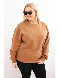 Dámske Plus veľkosť bavlnené základné kolo krku mikina Camel