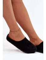 Dámské pantofle z eko semiše černé Kalvess