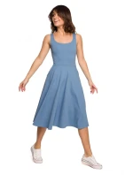 B218 Priliehavé šaty bez rukávov - čierne