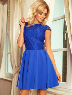 Dámské společenské šaty NUMOCO krajkové modré - Modrá / XL - Numoco